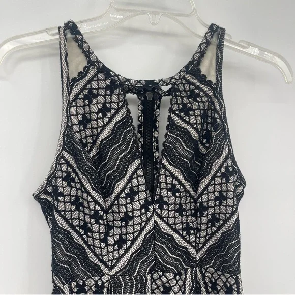 Free People Black Lace Mini Dress Twee Indie Boho Y2K Size 2 - Picture 5 of 13